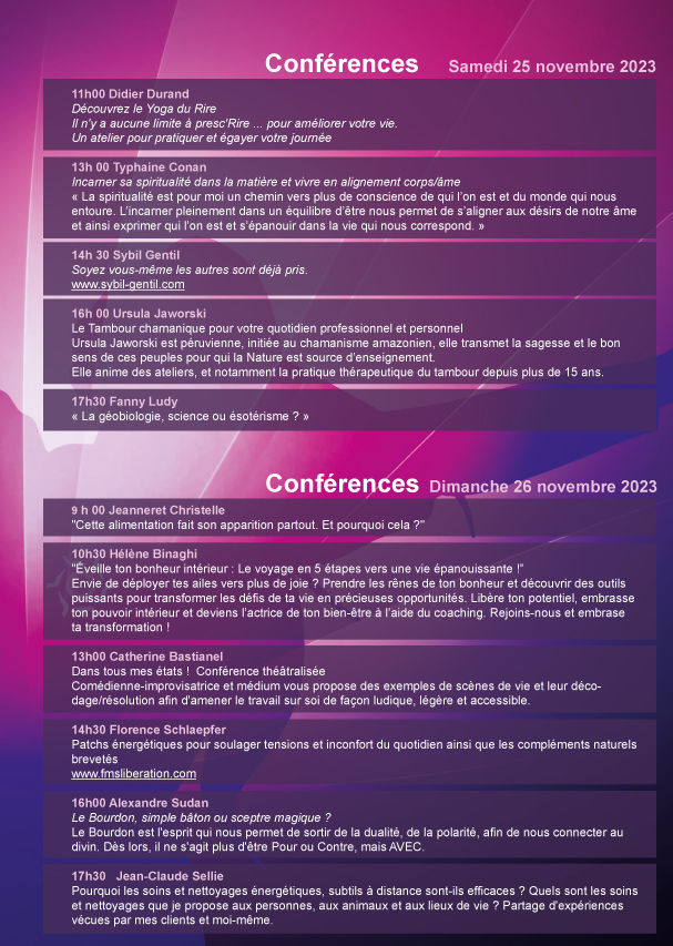 Conférences 2023